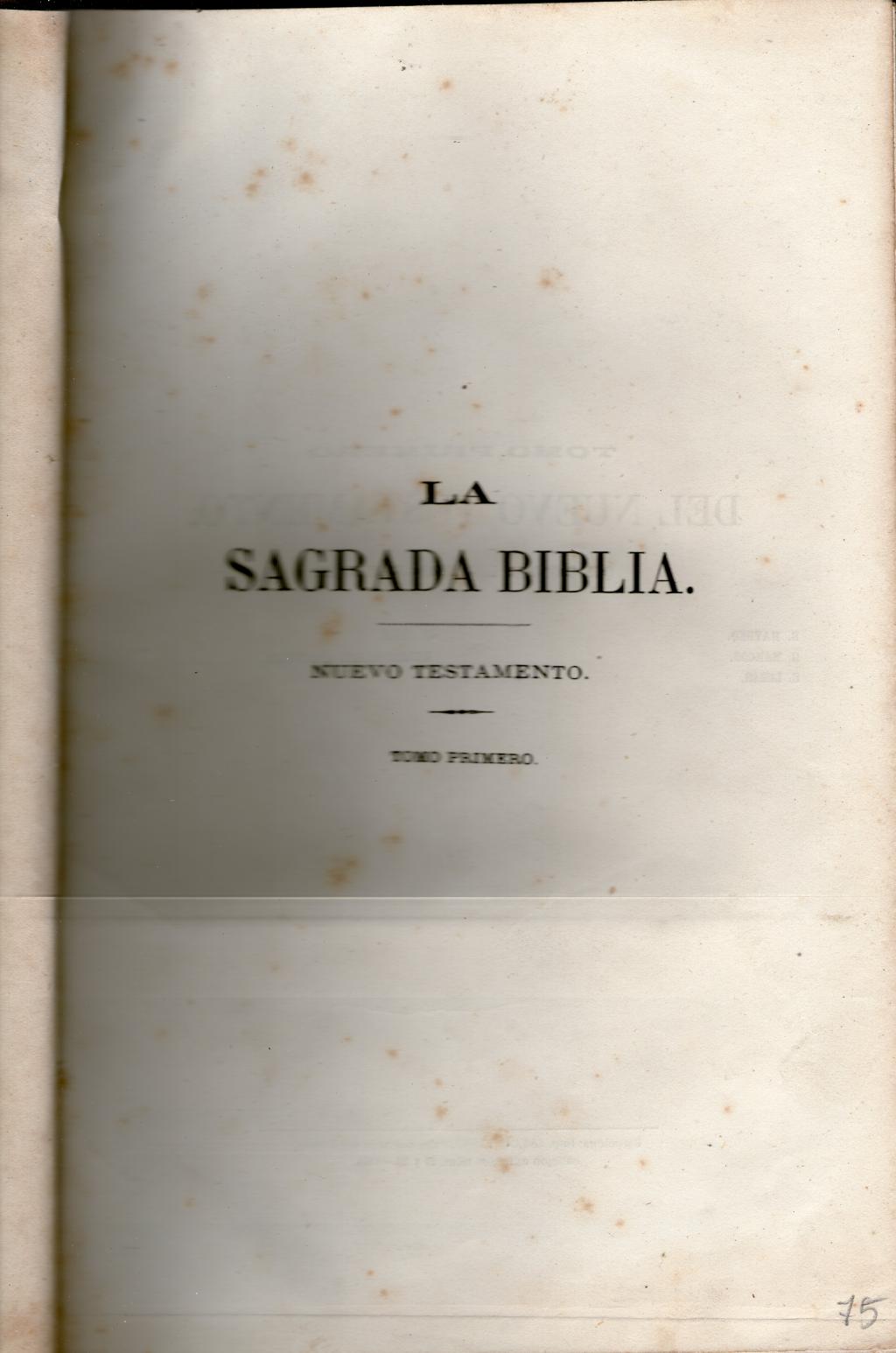 Coberta de La sagrada Biblia Vulgata Latina (Tom I) Nuevo Testamento